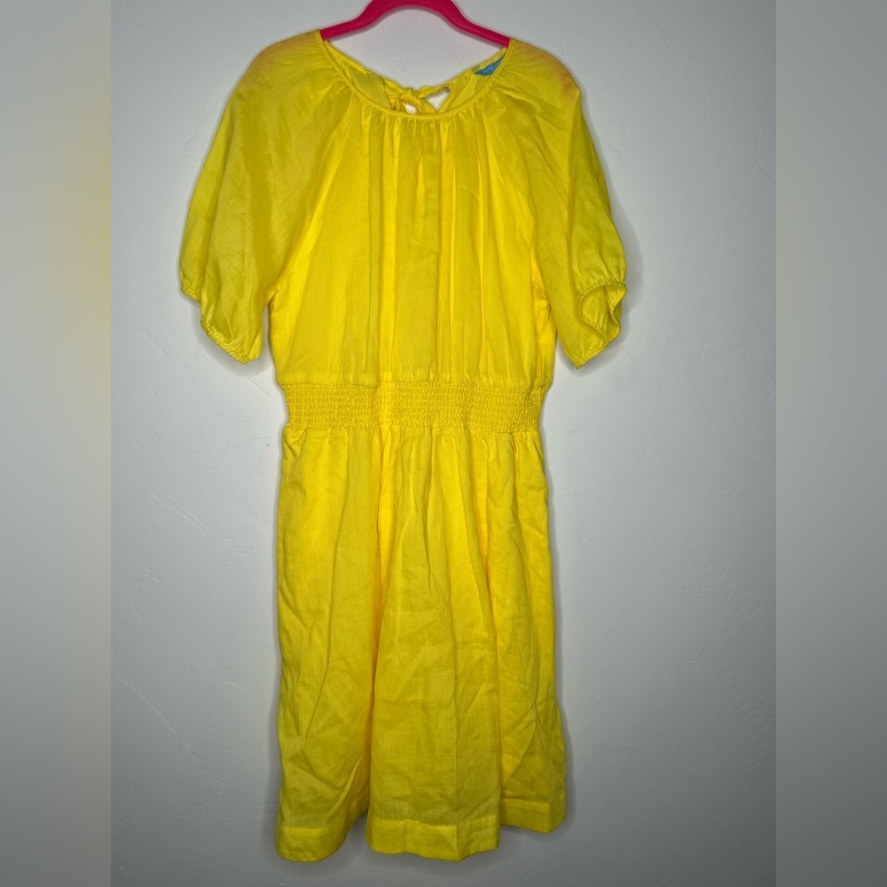 Draper James Sunny Yellow Knee Length Dress Size XL Linen Blend Spring Summer